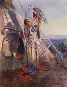 Charles M Russell Sun Worship in Montana oil painting artist